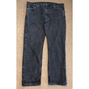 Levis 502 Jeans Mens 40x30 Taper Fit High Rise Low Stretch Black Denim